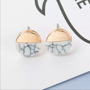 3/$30 CUTE GOLD MARBLE CIRCLES EARRINGS STUD